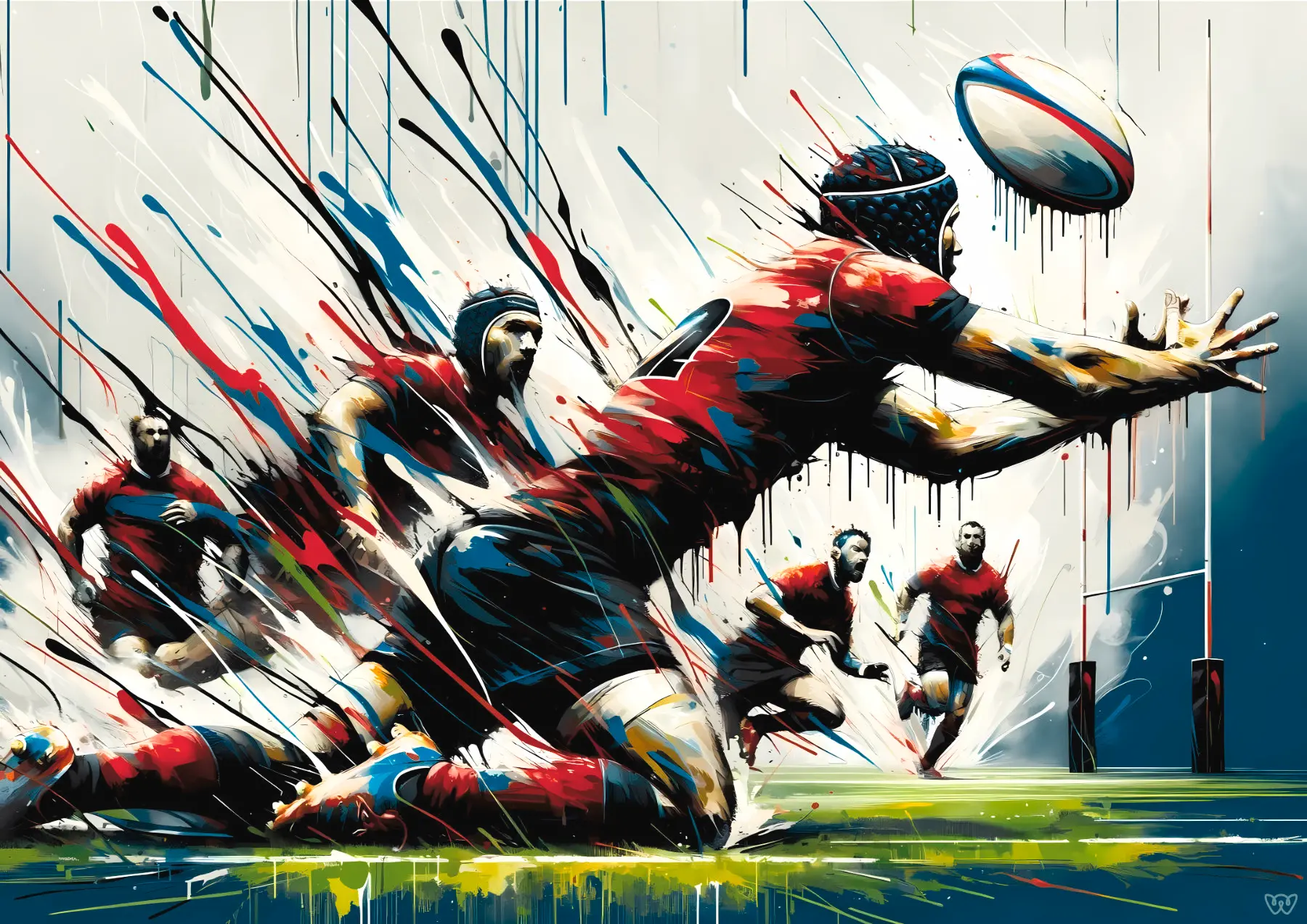 Affiche rugby - Charge héroïque