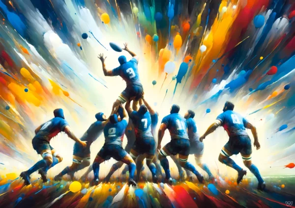 Affiche rugby - Conquête aérienne