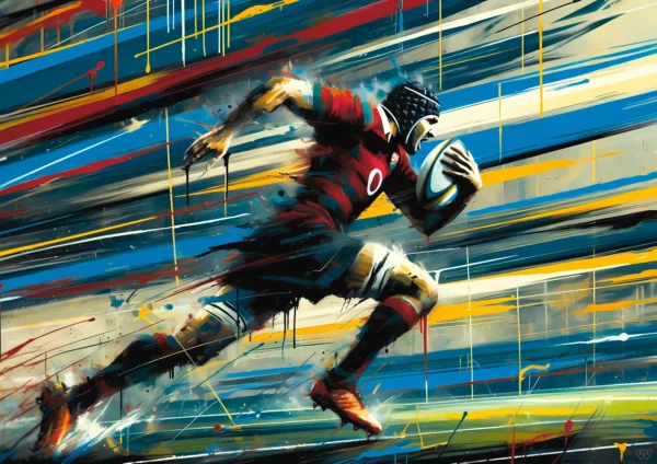 Affiche rugby - Course contre le temps