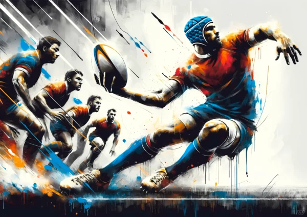 Affiche rugby - Réception dynamique