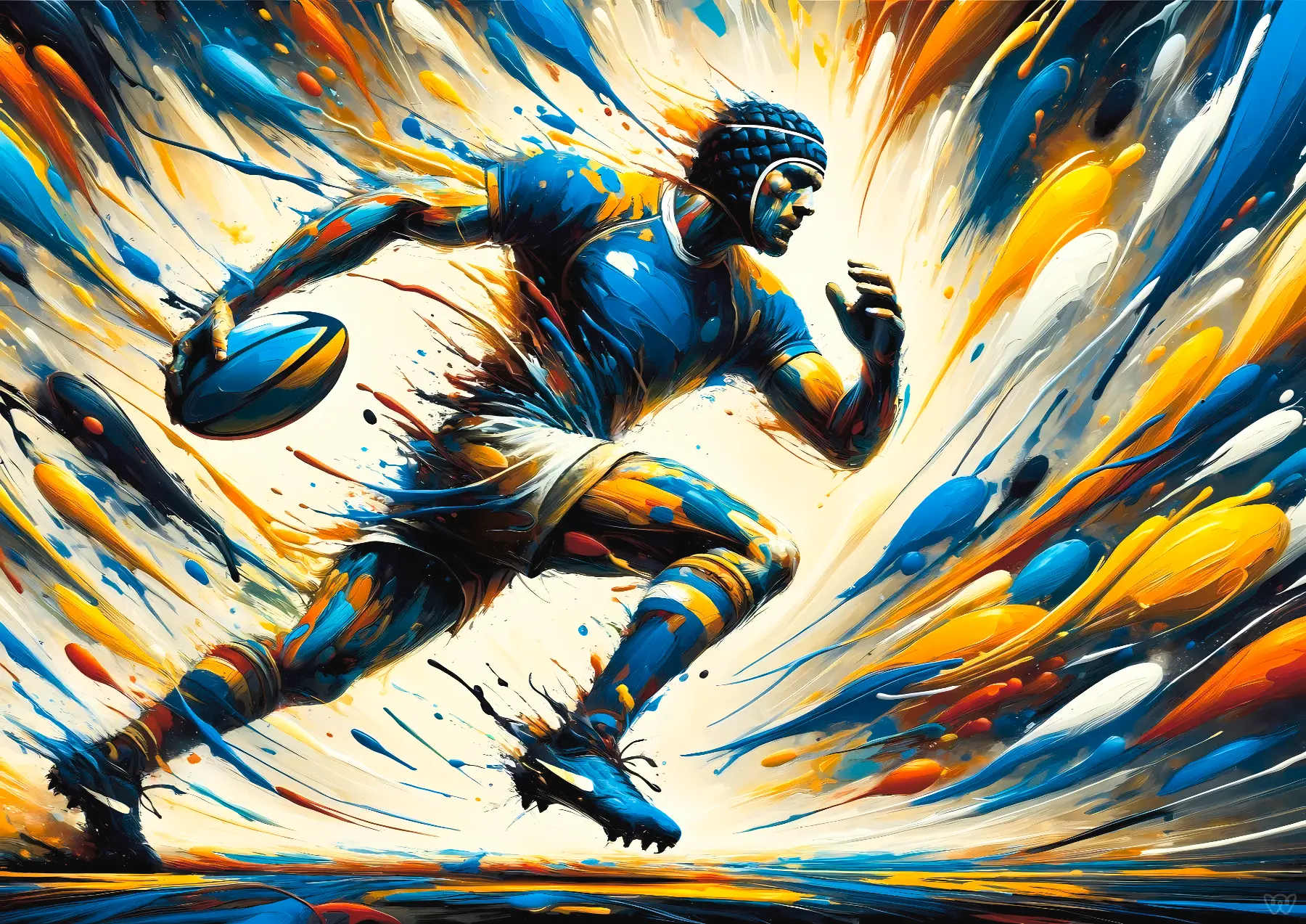 Affiche rugby - Sprint polychrome