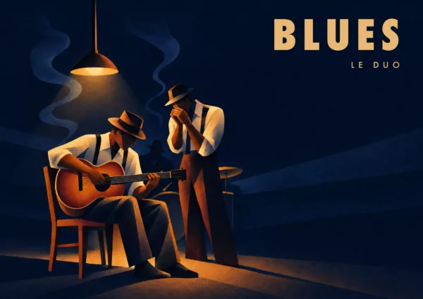 Affiche blues Art déco - Blues, le duo