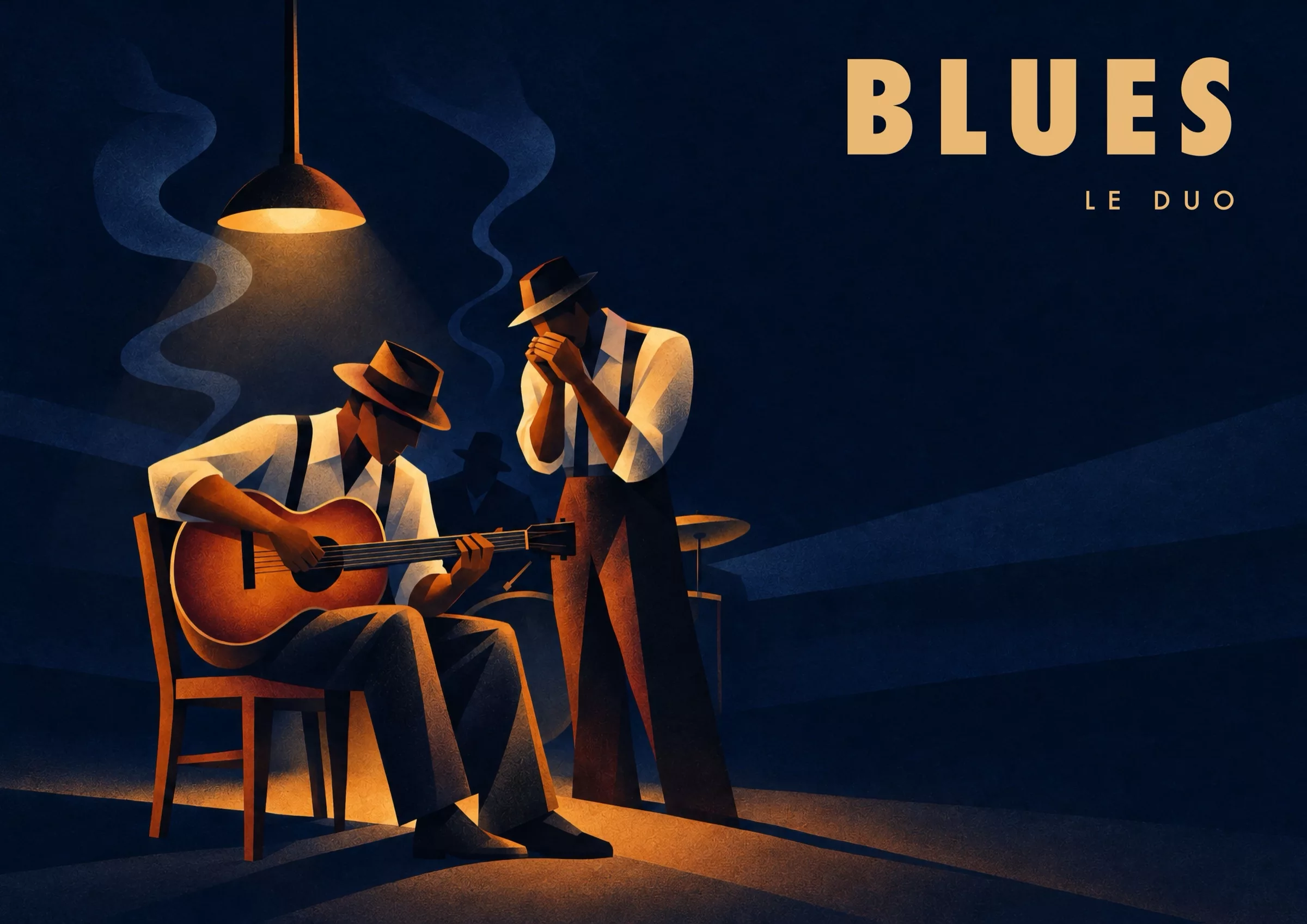 Affiche blues Art déco - Blues, le duo