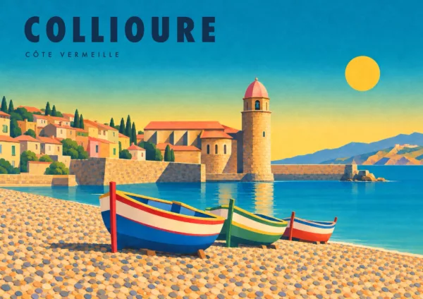 Affiche Collioure Art déco - Collioure, la Côte Vermeille